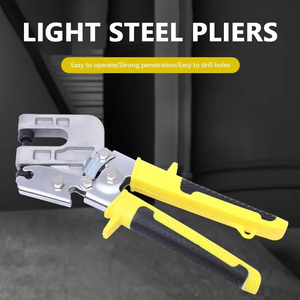 Woodworking In Japanese - 金属スタッドクリンパー アルミ合金天井パンチングプライヤー 石膏ボード用工具 金属固定用両手キールプライヤー