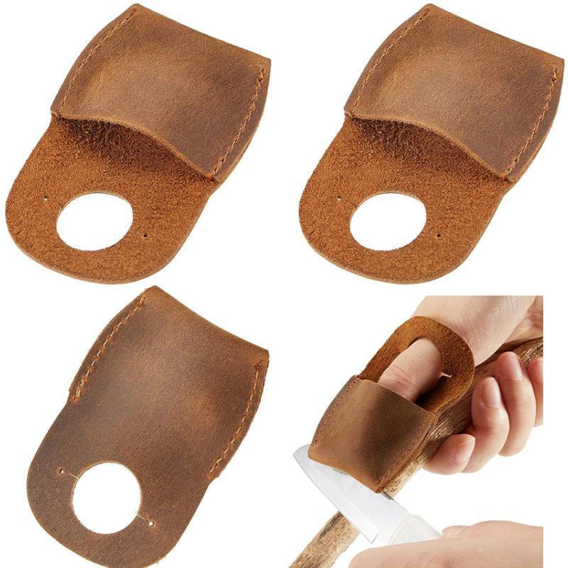 Woodworking Kitchen Projects - 牛革製ナイフ研ぎ用フィンガーガード、滑り止め保護、キッチン、木工、研削プロジェクト用