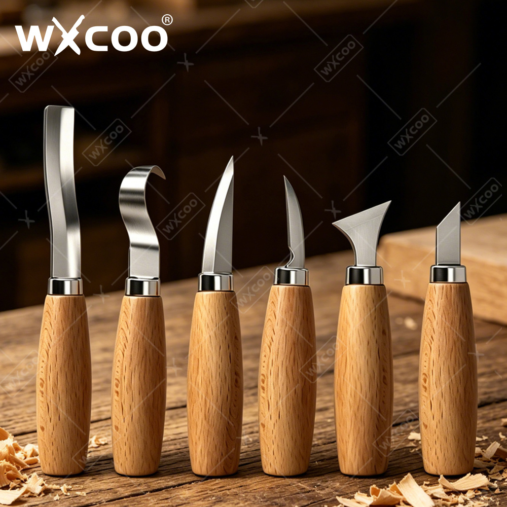Woodworking Kerf - WXCOO 人間工学に基づいた木彫りフックチゼルナイフ 曲線彫刻ツール スプーン作り初心者向け プロの木工職人向け