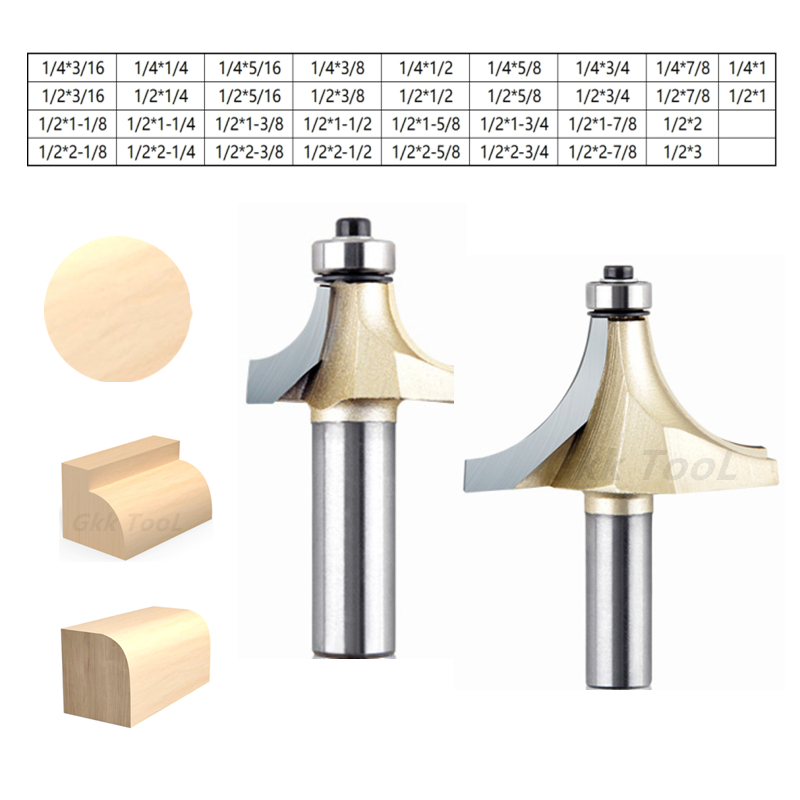 1/4 1/2 インチラウンドコーナーフライスカッターベアリ - Woodworking Edge Corner Planer のレビューと価格