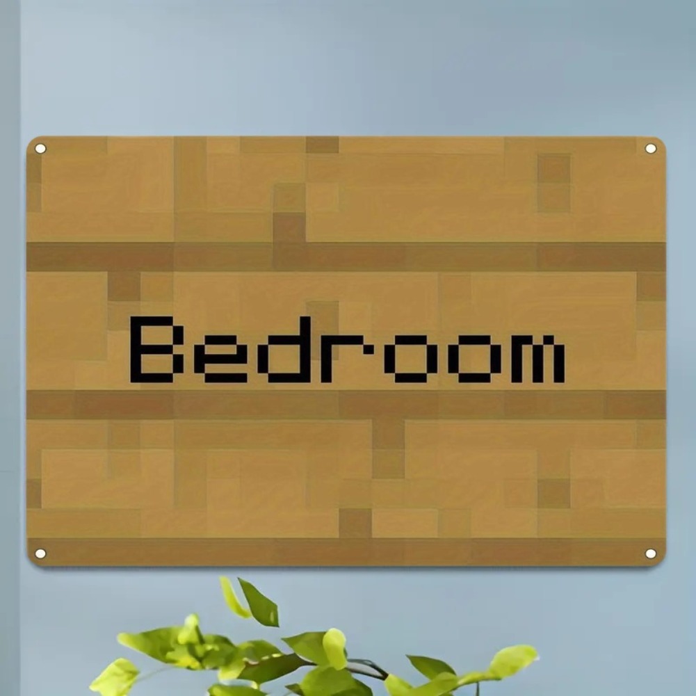 ヴィンテージピクセルアート寝室用サイン - 8x12インチミ - Woodworking Room のレビューと価格