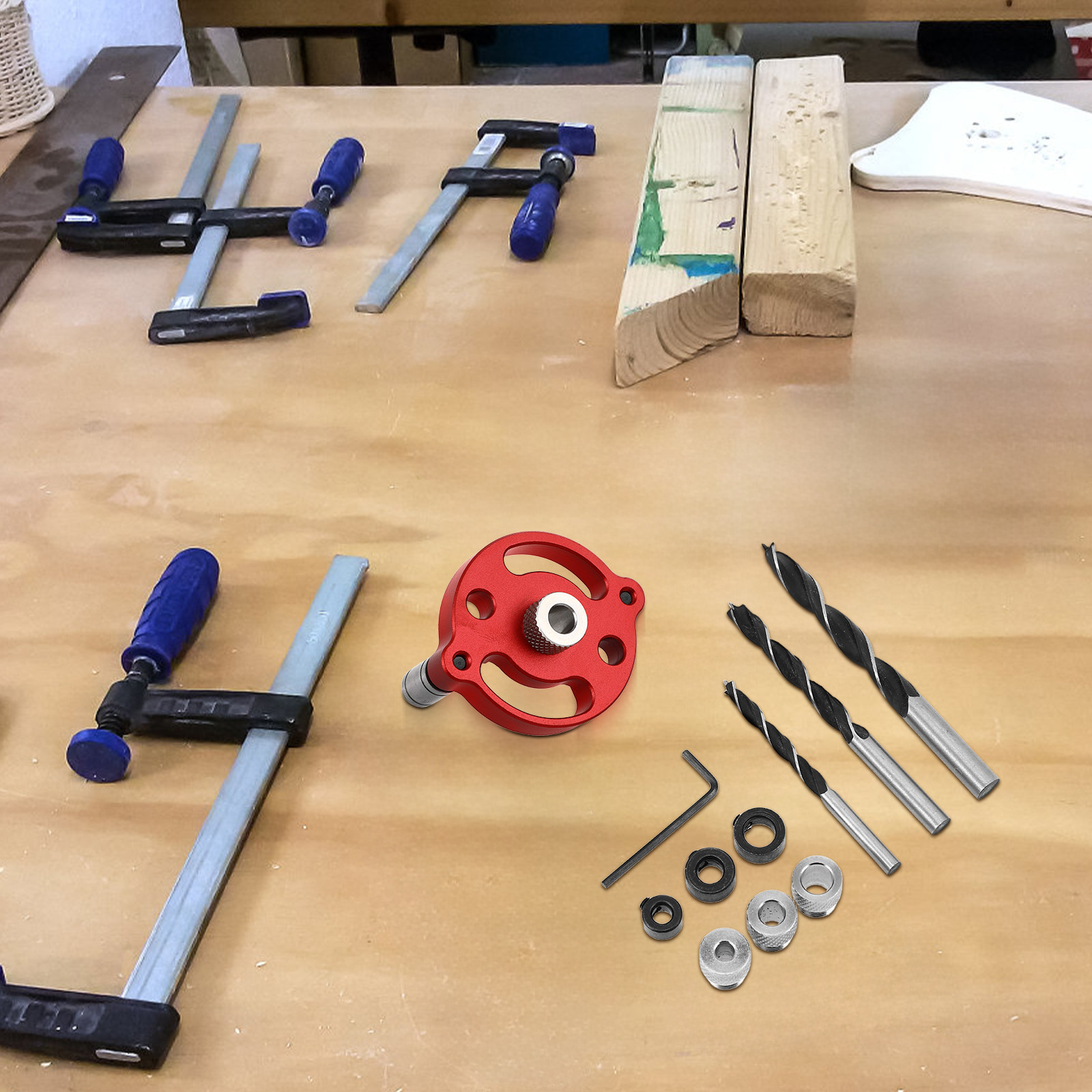 1セット アルミ合金製木工用穴あけロケーター 精密ダボジグキ - Woodworking Kit のレビューと価格