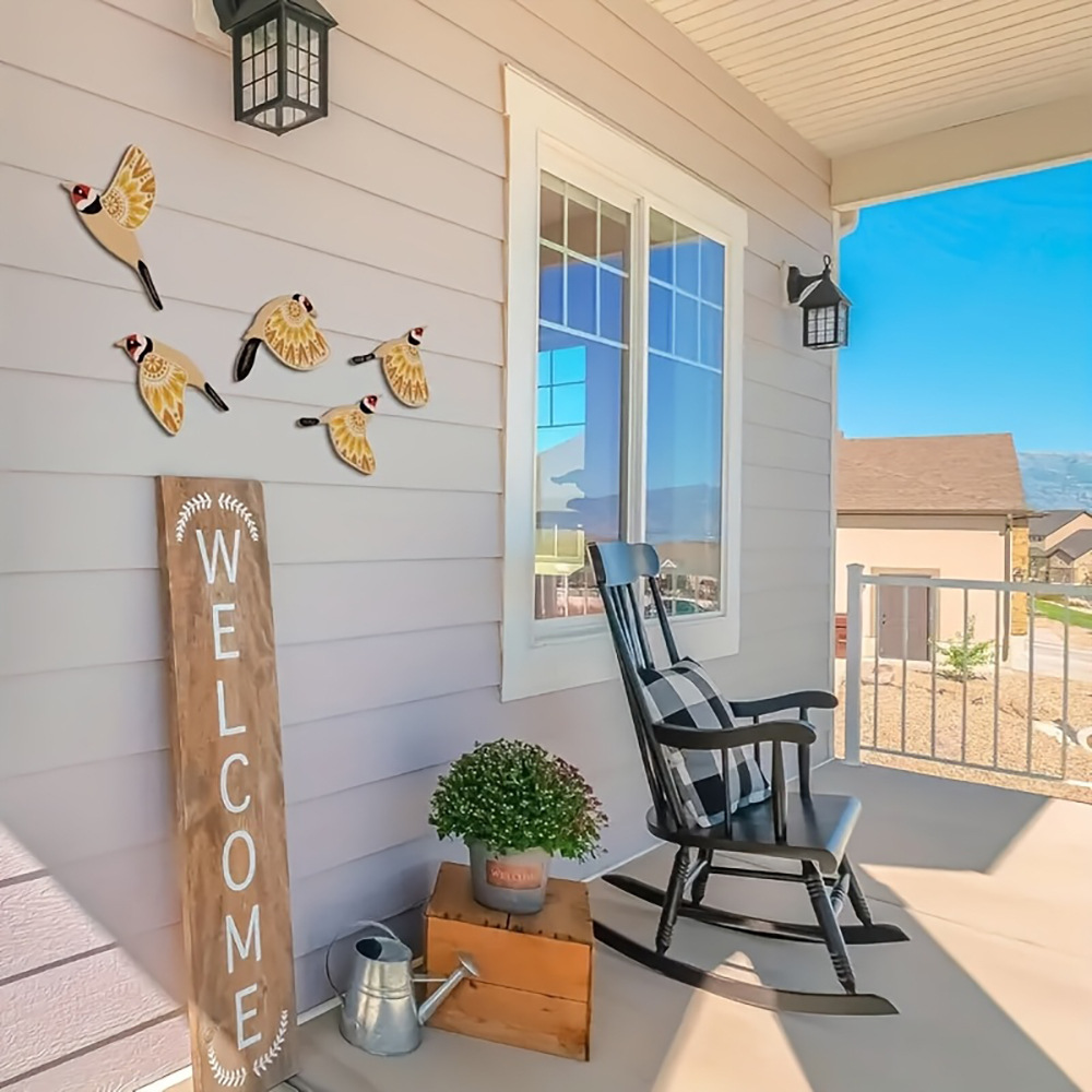 5種類の鳥の民芸品ウォールハンギング、スカンジナビア風のリビ - Woodworking Room のレビューと価格