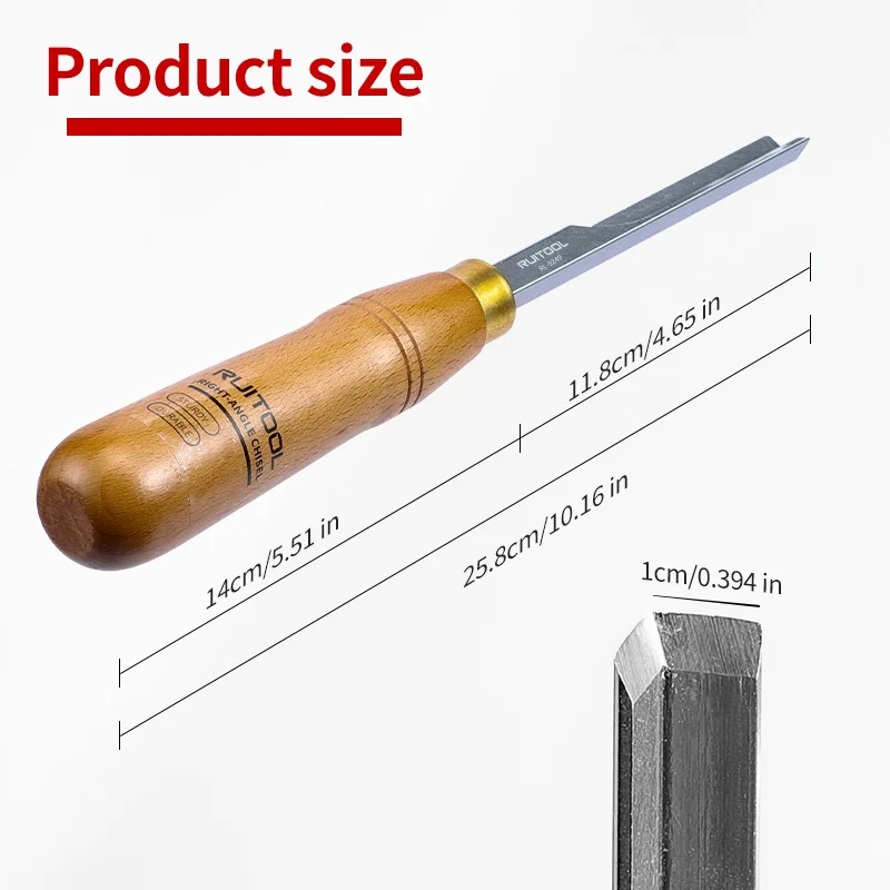 10インチコーナーチゼル、40Cr合金鋼刃、ブナ材ハンドル、 - Woodworking Edge Corner Planer のレビューと価格