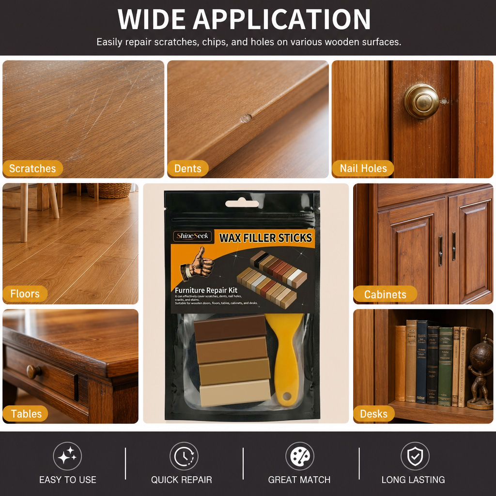 超強力木部補修ワックスブロック4個入り＋スクレーパー1個＋サ - Woodworking Table のレビューと価格