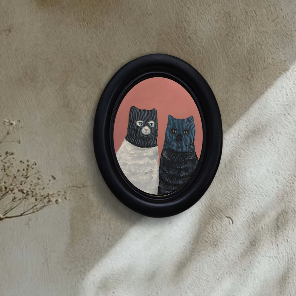 1個の個性的な強盗猫の壁飾り、フード付きの楽しい猫の置物、ユ - Woodworking Room のレビューと価格
