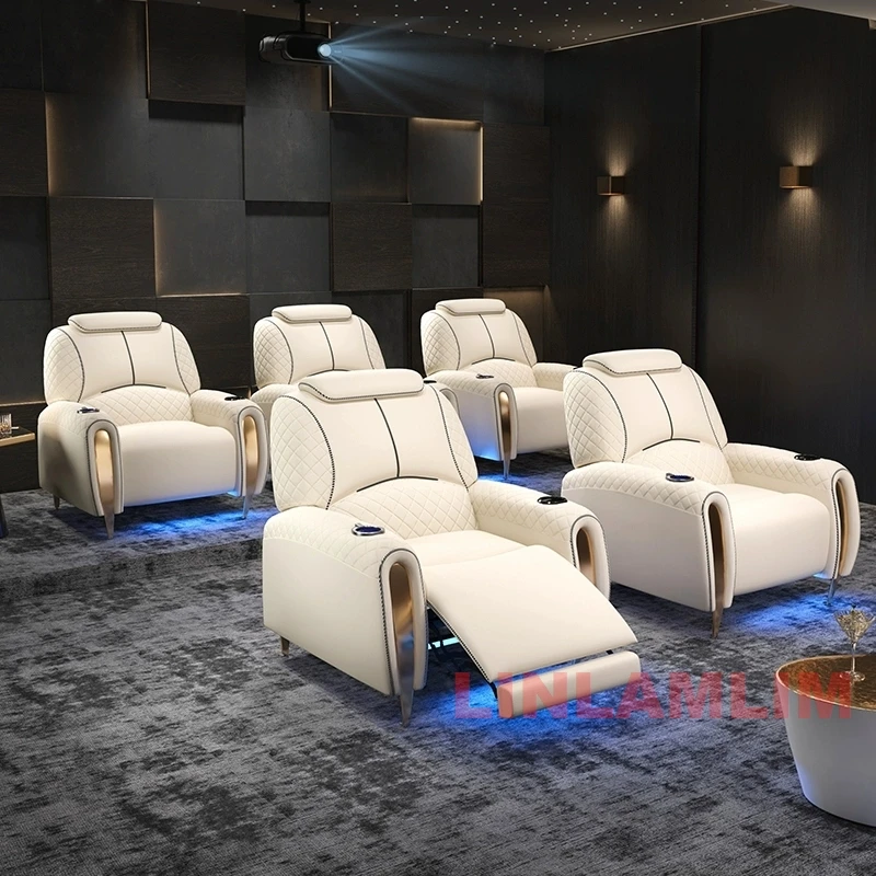 高級電動リクライニングシアター座席ソファ – LED照明、U - Woodworking Room のレビューと価格